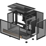 DeepCool CH260 WOOD, Tower-Gehäuse schwarz/holz, Tempered Glass