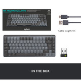 Logitech MX Mechanical Mini, Tastatur hellgrau/dunkelgrau, DE-Layout, taktile Schalter, Logi Bolt, Bluetooth