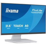 iiyama ProLite T2252MSC-W2AG, LED-Monitor 54.6 cm (21.5 Zoll), weiß (matt), FHD, IPS, Touchscreen, HDMI, DP, USB-Hub, 100Hz Panel