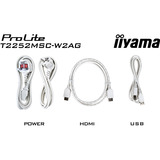 iiyama ProLite T2252MSC-W2AG, LED-Monitor 54.6 cm (21.5 Zoll), weiß (matt), FHD, IPS, Touchscreen, HDMI, DP, USB-Hub, 100Hz Panel