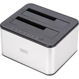 Digitus Dual SATA HDD Docking Station, Dockingstation silber/schwarz, USB 3.0, 2,5"/ 3,5"