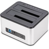 Digitus Dual SATA HDD Docking Station, Dockingstation silber/schwarz, USB 3.0, 2,5"/ 3,5"