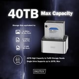Digitus Dual SATA HDD Docking Station, Dockingstation silber/schwarz, USB 3.0, 2,5"/ 3,5"