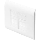 Digitus Leerdose für Keystone Module, 2x RJ-45, Anschlussdose weiß, 90° Auslass, französischer Typ