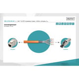 Digitus Professional Cat.7 S/FTP Verlegekabel simplex, Cca orange, 100 Meter Rolle