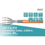 Digitus Professional Cat.7 S/FTP Verlegekabel simplex, B2ca orange, 1.000 Meter Trommel