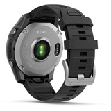 Garmin fēnix E - 47mm, AMOLED, Smartwatch Schwarz/Silber, Silikon-Armband, Edelstahl