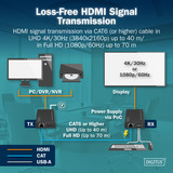 Digitus HDMI KVM Extender Set, HDMI Verlängerung schwarz, 4K/30Hz