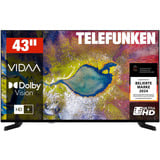 Telefunken D43U790B2CW, LED-Fernseher 108 cm (43 Zoll), schwarz, UltraHD/4K, Triple-Tuner, SmartTV, VIDAA-Betriebssystem