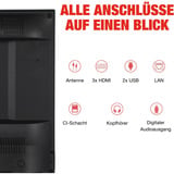 Telefunken D43U790B2CW, LED-Fernseher 108 cm (43 Zoll), schwarz, UltraHD/4K, Triple-Tuner, SmartTV, VIDAA-Betriebssystem
