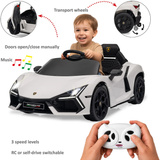 Jamara Ride-on Lamborghini Revuelto 2,4GHz, Kinderfahrzeug weiß, Fernsteuerung, Lithium-Ionen-Akku