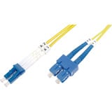Digitus LWL Patchkabel, Duplex, LC > SC Stecker, Singlemode OS2 gelb, 3 Meter