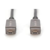 Digitus HDMI / Micro HDMI AOC Hybrid Glasfaserkabel, UHD 4K schwarz, 20 Meter, abnehmbare Stecker