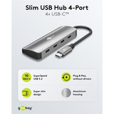 goobay Goobay Slim 4-Port USB-Hub Typ-C grau