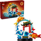 LEGO 80120 Chinese Festivals Karpfen Springt über Drachentor, Konstruktionsspielzeug 