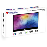Verbatim PM-14, LED-Monitor 35.5 cm (14 Zoll), schwarz, FullHD, IPS, USB-C, HDR