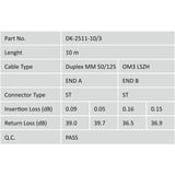 Digitus LWL Patchkabel, Duplex, ST > ST Stecker, Multimode OM3 türkis, 10 Meter