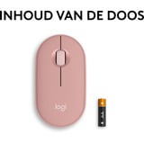 Logitech Pebble Mouse 2 M350s, Maus rosa, Bluetooth, für Windows/macOS/iPadOS/Android/ChromeOS/Linux