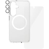 PanzerGlass Flagship 3-in-1 Set transparent/weiß, Samsung Galaxy S25, QI-kompatibel, EasyAligner
