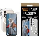PanzerGlass Flagship 3-in-1 Set transparent/weiß, Samsung Galaxy S25, QI-kompatibel, EasyAligner