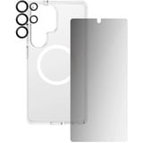 PanzerGlass Flagship 3-in-1 Privacy Set transparent/weiß, Samsung Galaxy S25 Ultra, QI-kompatibel, EasyAligner