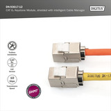 Digitus Cat.6a Keystone-Modul, geschirmt silber, 12 Stück, mit intelligentem Kabelmanager