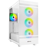 Sharkoon Rebel C50 RGB, Tower-Gehäuse weiß, Gehärtetes Glas