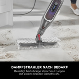 Shark Klik n' Flip automatischer Dampfreiniger S6003EU bordeaux/grau, 1.200 Watt