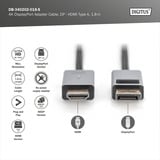 Digitus Adapterkabel DisplayPort > HDMI, UHD 4K schwarz, 1,80 Meter