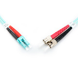 Digitus LWL Patchkabel, Duplex, LC > ST Stecker, Multimode OM3 türkis, 5 Meter
