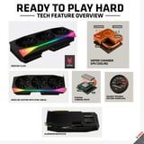 XFX Radeon RX 9070 XT OC Mercury RGB, Grafikkarte schwarz, RDNA4, GDDR6, 3x DisplayPort, 1x HDMI 2.1