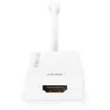 Digitus Mini DisplayPort auf HDMI Adapter / Konverter weiß, 4K, HDMI 2.0, DP 1.2, DP++ Dual-Mode