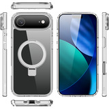 Nevox StyleShell SHOCKFlex mit Standfunktion, Handyhülle transparent, iPhone 17 Air, kompatibel mit MagSafe