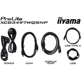 iiyama ProLite XCB3497WQSNP-B1, LED-Monitor 86.4 cm (34 Zoll), schwarz (matt), WQHD, VA, Curved, Adaptive-Sync, USB-C, USB-Hub, 120Hz Panel