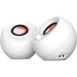 Creative Pebble Pro, PC-Lautsprecher weiß, Klinke, USB-A/C, Bluetooth, Digitalverstärker, RGB-Beleuchtung