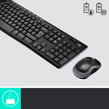 Logitech Wireless Combo MK270, Set schwarz/silber, DE-Layout, Rubberdome