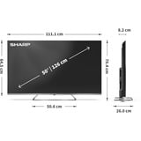 SHARP 50JP7765E, QLED-Fernseher 126 cm (50 Zoll), schwarz/silber, UltraHD/4K, MiniLED Google TV