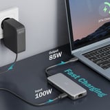 Digitus 7-Port USB-C Docking Station, Dockingstation grau/schwarz