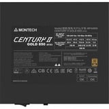Montech CENTURY II 850, PC-Netzteil silber, 1x 12-Pin High Power GPU, 4x PCIe, Kabelmanagement, 850 Watt