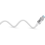 goobay Ethernet-Kabel USB-A 3.2 Gen1 Stecker > RJ-45 Stecker, LAN-Adapter weiß, 10 Meter, geflochtener Textilmantel
