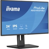 iiyama Prolite XB2492HSU-B1, LED-Monitor 60.5 cm (24 Zoll), schwarz (matt), FullHD, IPS, HDMI, DP, USB-Hub, Verstellbarer Standfuß, 120Hz Panel