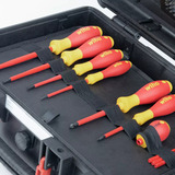 Wiha Werkzeugkoffer Basic Set L electric , Werkzeug-Set rot/gelb, 46-teilig, mit Koffer