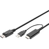 Digitus Adapterkabel HDMI > Displayport, UHD 4K schwarz, 2 Meter