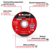 EINHELL Trennscheibe dünn, Ø 115 x 1,0mm, 5 Stück für Winkelschleifer
