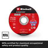 EINHELL Trennscheibe dünn, Ø 115 x 1,0mm, 5 Stück für Winkelschleifer