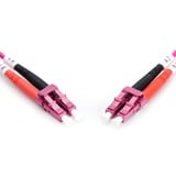 Digitus LWL Patchkabel, Duplex, LC > LC Stecker, Multimode OM4 hellviolett, 3 Meter