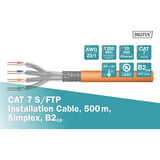 Digitus Professional Cat.7 S/FTP Verlegekabel simplex, B2ca orange, 500 Meter Trommel