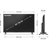 SHARP 32HE2745E, LED-Fernseher 81 cm (32 Zoll), schwarz, WUXGA, Triple Tuner