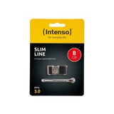 Intenso Slim Line 8 GB, USB-Stick schwarz, USB-A 3.2 Gen 1