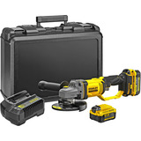 Stanley Akku-Winkelschleifer (SFMCG400M2K-QW), 18Volt schwarz/gelb, 2x Li-Ion-Akku 4,0Ah, in Koffer